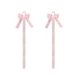 thumbnail image 2 of Pink Flocked Velvet Bow Garland Set, 2 Wrinkle Free Photo Clip Ribbon for Valentine’s Day Window Wall Decor, Memory Display Without Pins, Soft Matte Finish, 2 of 9
