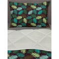 thumbnail image 3 of Tropical Comforter & Sham Bedding Set, Exotic Torbay Palm Tree Leaves Silhouette Vibrant Greenery Tonal Negative Effect, 3 pcs Duvet Set Microfiber Filling Quilt, 5 Sizes, Multicolor, by Ambesonne, 3 of 4