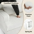 thumbnail image 3 of UIXE Oversized Chaise Lounge Chair Indoor with Ottoman, Solid Wood Frame Sofa Couch Chair for Living Room, Bedroom, Office, Beige, 3 of 7