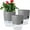 Gray, variant on NOGIS Self Watering Planters Pots, 3 Pack 6 Inch Plant Pots, Modern Decorative Flower Pots with Transparent Water Storage Bottom, Perfect for Indoor House Plants, Flowers, Herbs (6 Inch, White)