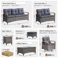 thumbnail image 3 of MEISSALIVVE 8 Pieces Patio Furniture Set, Outdoor Wicker Conversation Set with 2 Swivel Chairs, 2 Sofas, 2 Ottomans & Coffee Table, Gray, 3 of 10