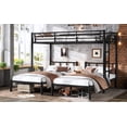 thumbnail image 2 of URTR Metal Twin Triple Bunk Bed, Noise Reduced Structure, Space Saving, Convertible Metal Frame, Separates into 3 Twin Beds, Black, 2 of 6