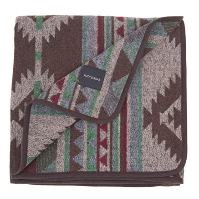 L Ruth&Boaz Outdoor Wool Blend Blanket Ethnic Inka Pattern