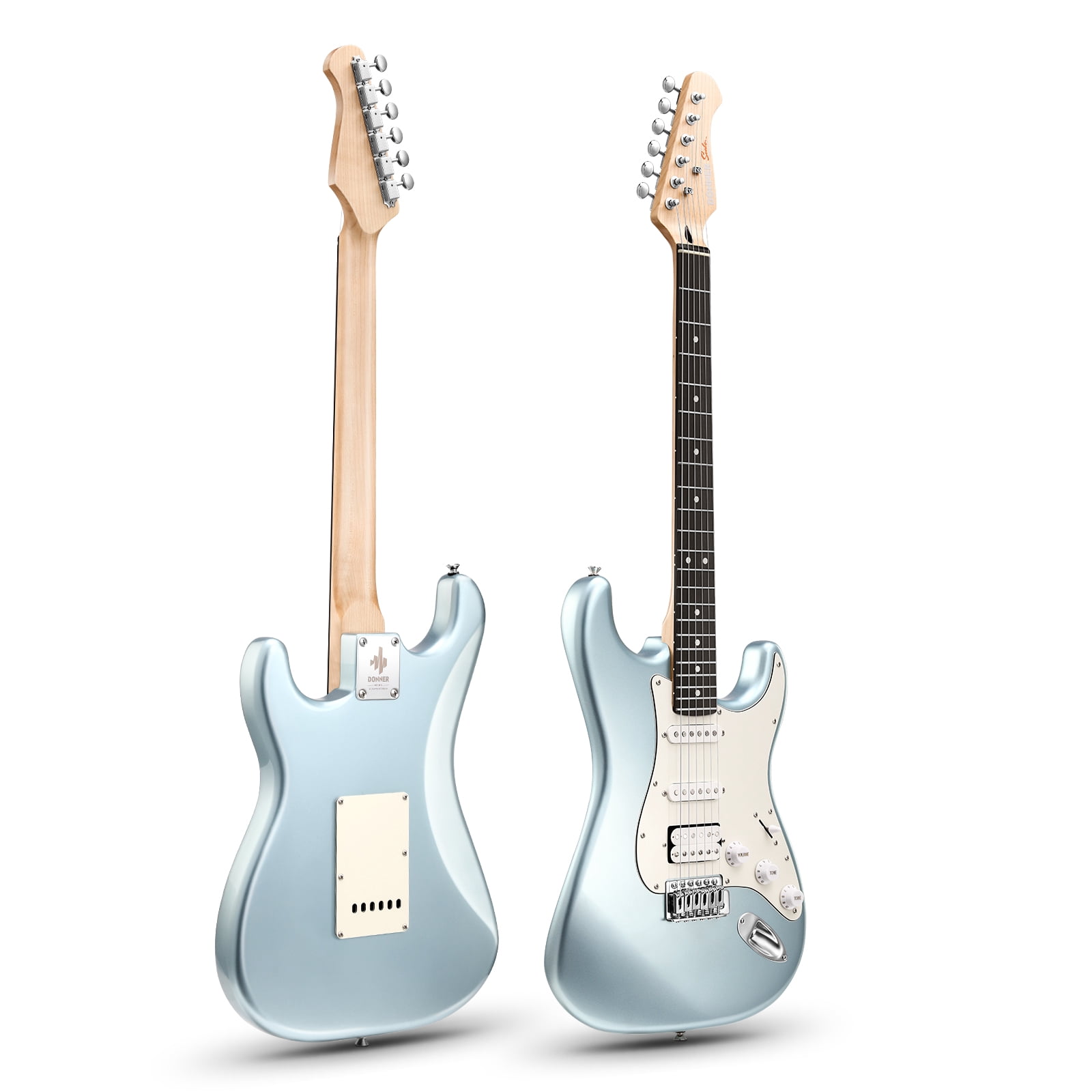 Donner Electric Guitar, 39" Beginner Electric Guitar HSS Pickup Coil Split, Blue