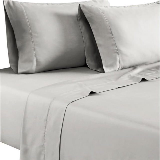Benjara BM231566 Tulsa 1200 Thread Count Tri Blend Grand Sheet Set&44; Gris Clair - 6 Pièces