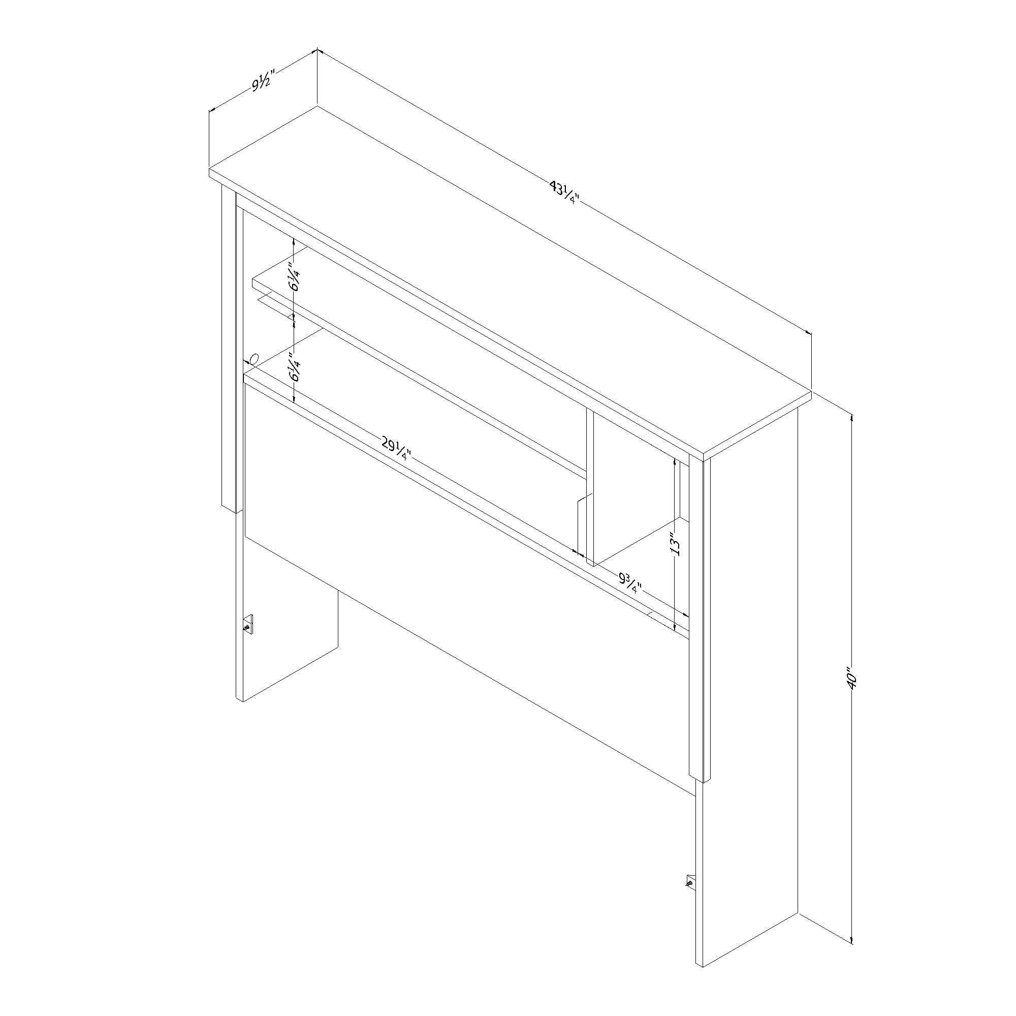 South Shore Tassio Twin Bookcase Headboard, in Nordik Oak