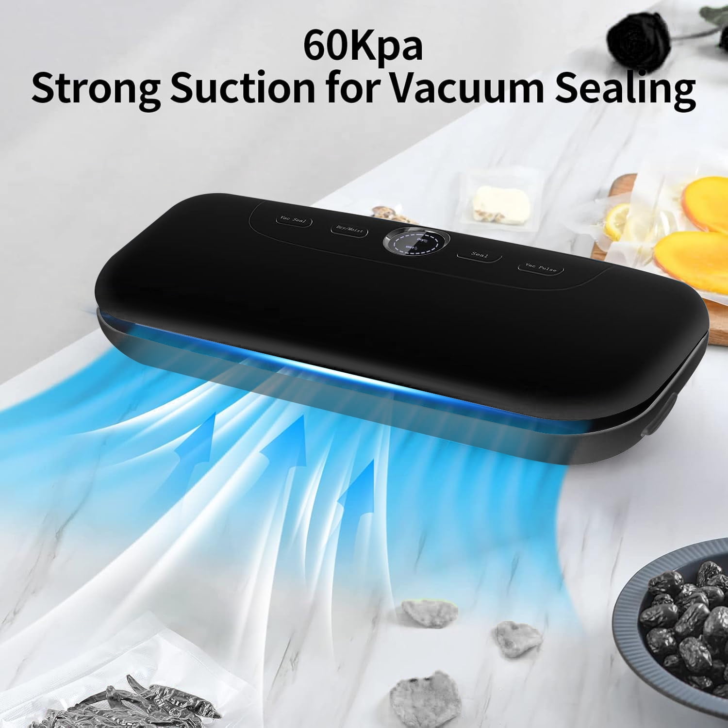 Dry/Moist Vacuum Sealer Machine, Air Vacuum Sealers for Sous Vide and Food Storage, Air Sealer Machine with 10 Vacuum Seal Bags