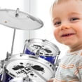 thumbnail image 2 of 1 juego de tambor infantil con taburete y platillo, instrumento musical educativo de percusión para que los niños pequeños exploren la música y el ritmo., 2 of 7