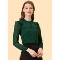 thumbnail image 2 of INSPIRE CHIC INSPIRE CHIC Women's Chiffon Shirts Elegant Long Sleeve Ruffle Swiss Dots Blouse Tops, 2 of 6