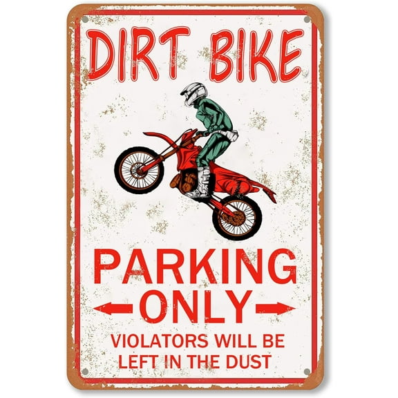 JUSIP Dirt Bike Tin Signs Tin Sign,12X8 in Metal Signs Cute Signs Vintage Garden Decor Farm Signs Home Decor Wall