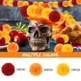 thumbnail image 6 of Ayieyill 40 Pcs Faux Marigold Flower Heads Halloween Day of the Dead Gift Decoration Mexican Cinco de Mayo Dia De Los Muertos Decor Wedding Party Diwali Home Decor ( Colorful ), 6 of 7