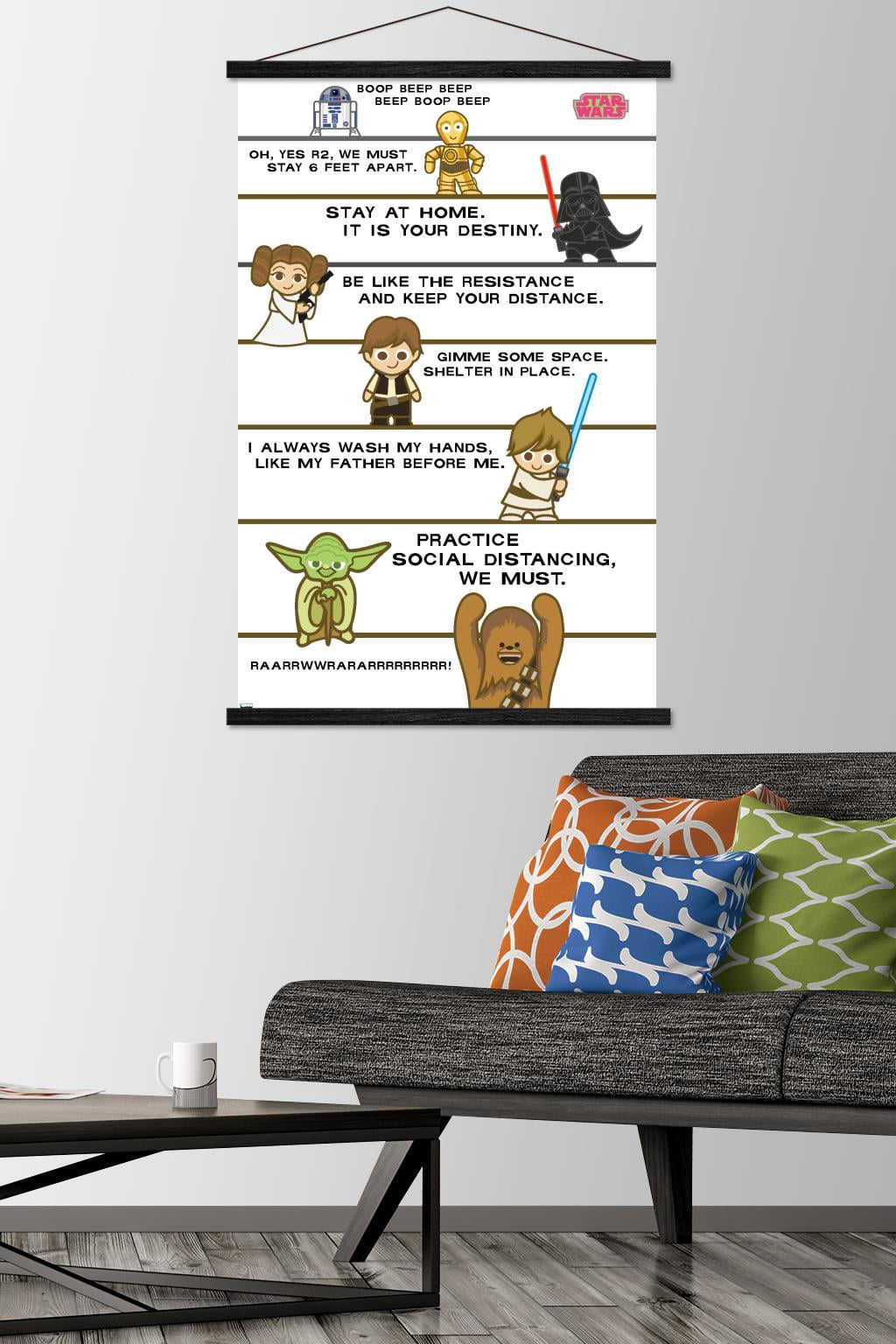 Star Wars: Saga - Shelter In Place Wall Poster with Wooden Magnetic Frame, 22.375" x 34"