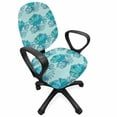 thumbnail image 1 of Floral Office Chair Slipcover, Repetitive Lotus Flowers as an Aquatic Plant and Abstract Leaves Print, Stretch Decorative Fabric Cover, Standard Size, Pale Blue and Multicolor, by Ambesonne, 1 of 5