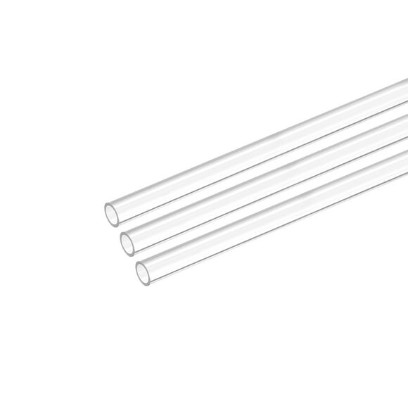 Plástico Tubería Rígido Policarbonato Redondo Tubo Transparente 0.23"(6mm) ID 0.31"(8mm) OD 9.6" (245mm) Alto Impacto para Iluminación, Maquetas, Agua Plomería, Paquete de 3