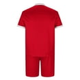 thumbnail image 4 of Cameland Two Piece Short Outfits Men Color Block Tracksuits Sport Summer Short Sleeve and Shorts Set for Men, 4 of 5