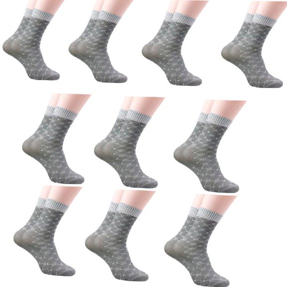 Aellinatey 10 Pairs Soft Breathable Crew Socks Mens Casual Business Thin Dress Silk Socks