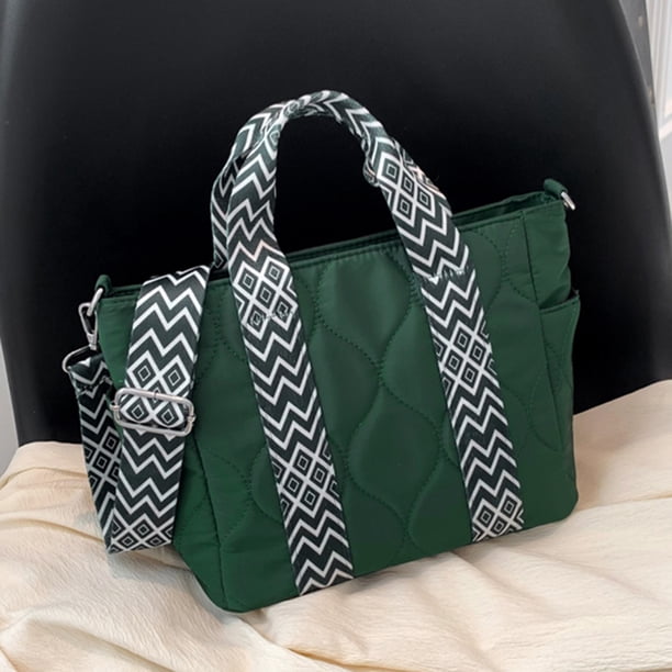 Bolsos De Mano Para Damas Bolsos de mano acolchados para mujer, bolso acolchado de algodón informal, moda para vacaciones (verde) Sywqhk Para Estrenar