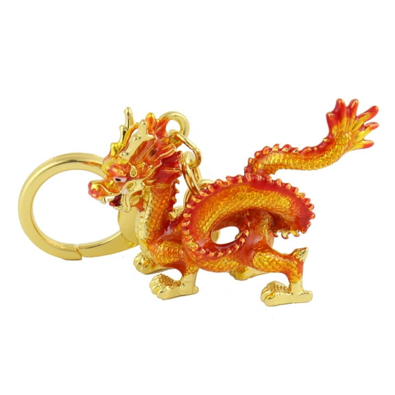 Feng Shui Magic Golden Earth Dragon Amulet Keychain