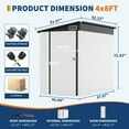 thumbnail image 2 of CazToi 4x8 FT Outdoor Metal Storage Shed Galvanized Steel Lean-To Tool Shed with Locking Doors 70MPH Wind Resistant, 2 of 7
