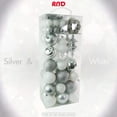 thumbnail image 5 of RN'D Christmas Snowflake Ball Ornaments - Christmas Hanging Snowflake and Ball Ornament Assortment Set with Hooks (White & Silver), 5 of 5