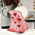 thumbnail image 6 of SKYSONIC Valentine's Day Love Heart Kitchen Towel Set of 1, Super Soft Absorbent Hand Towel Tea Towel Home Restaurant Tableware Cleaning Rag for Kitchen, Hotel, Beach, Bathroom, Gym, etc., 6 of 7