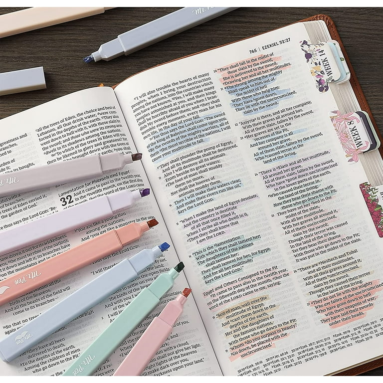  EOOUT 10 Pack Bible Highlighters and Pens No Bleed, Gel  Highlighter with Assorted Cute Colors, Aesthetic Bible Study Journaling  School Supplies, Book Accessories (Morandi) : Office Products