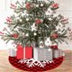 thumbnail image 3 of Hermosa falda de árbol con patrón de copos de nieve, estilo navideño, alfombra decorativa de tela cepillada para el hogar, 9, 3 of 5