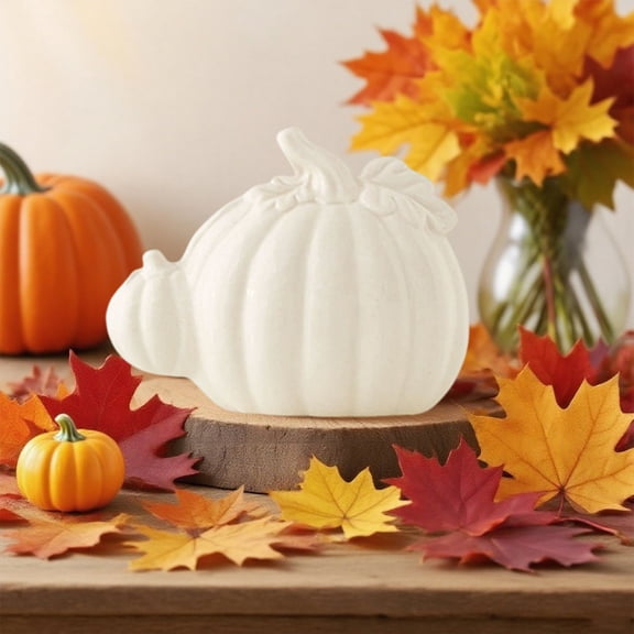 Fall Ceramic Pumpkin, Decorative Ceramic Pumpkins for Fall Halloween Pumpkin Figurine Pumpkin Decor, Harvest Pumpkin Ornament Desktop Entryway Office Living Room Art Decor