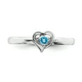 thumbnail image 4 of Blue Topaz Sterling Silver Heart Ring, 4 of 5