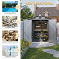 thumbnail image 4 of Outdoor Storage Shed, 6.4' x 4' Galvanized Metal Steel Shed with Lockable Door for Backyard, Garden, 4 of 7