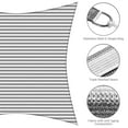 thumbnail image 4 of Yescom 18x18Ft 97% UV Block Square Sun Shade Sail Outdoor Patio Pool Garden Yard Lawn Carport Net Awning Gray+White, 4 of 11