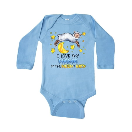 

Inktastic I Love my Mama to the Moon and Back Cute Sheep Gift Baby Boy or Baby Girl Long Sleeve Bodysuit