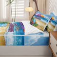 thumbnail image 5 of Manfei Pretty Flowers Zipper Twin Comforter Sets with Fitted Sheet and 2 Pillowcases,Sun Golden Sand Zipper Bedding Set,Yellow Blue,Reversible,4pcs, 5 of 8