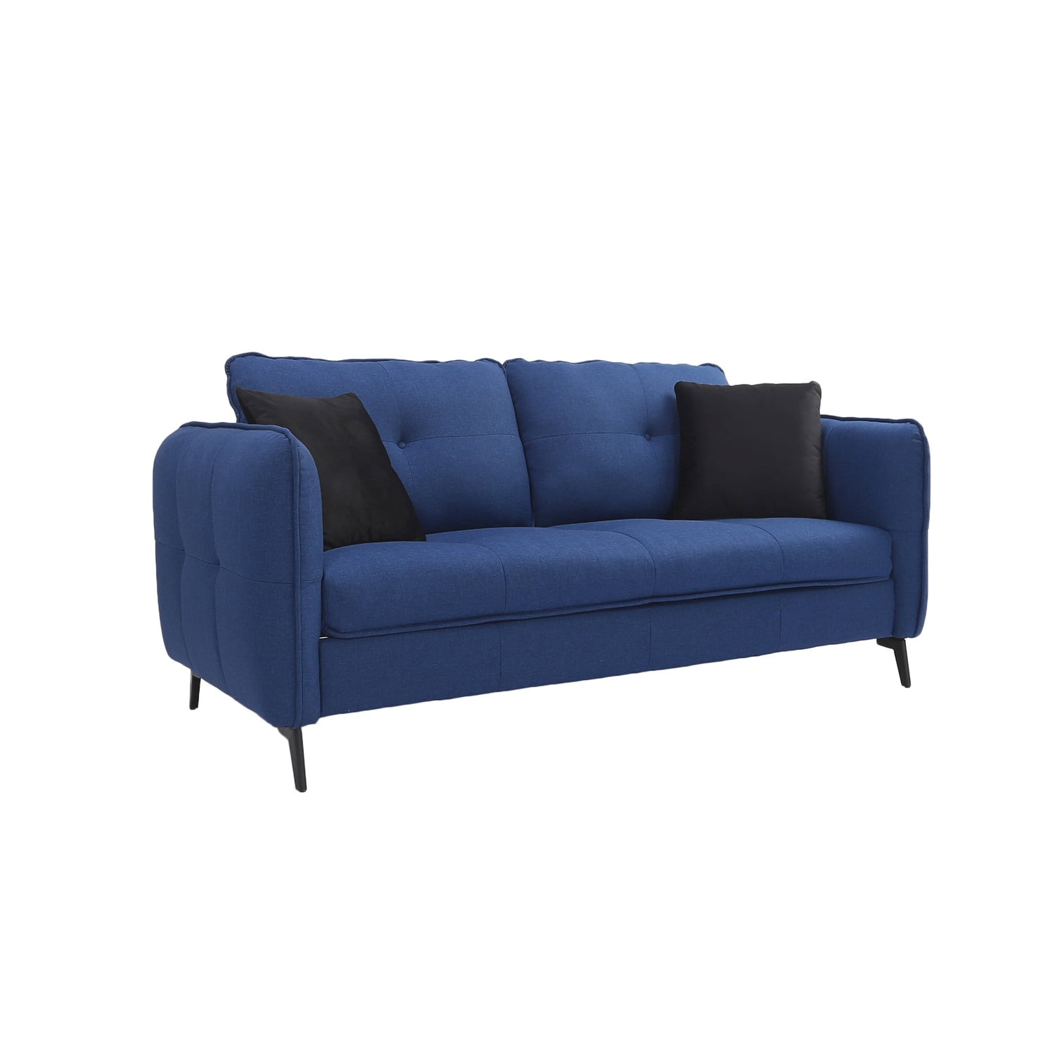 Kadyn 2-Seater Fabric Sofa Couch, Modern Loveseat Sofa with Pillow, Upholstered Linen Fabric Sofa for Living Room, Navy Blue Kadyn 2-Seater Fabric Sofa Couch, Modern Loveseat Sofa with Pillow, Upholstered Linen Fabric Sofa for Living Room, Navy Blue