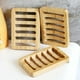 thumbnail image 2 of Paquete de 3 jaboneras de madera de bambú, con soporte para jabón de barra autodrenante, jabonera para ducha, protector de jabón natural para baño, bandeja de jabón de cocina, 2 of 4