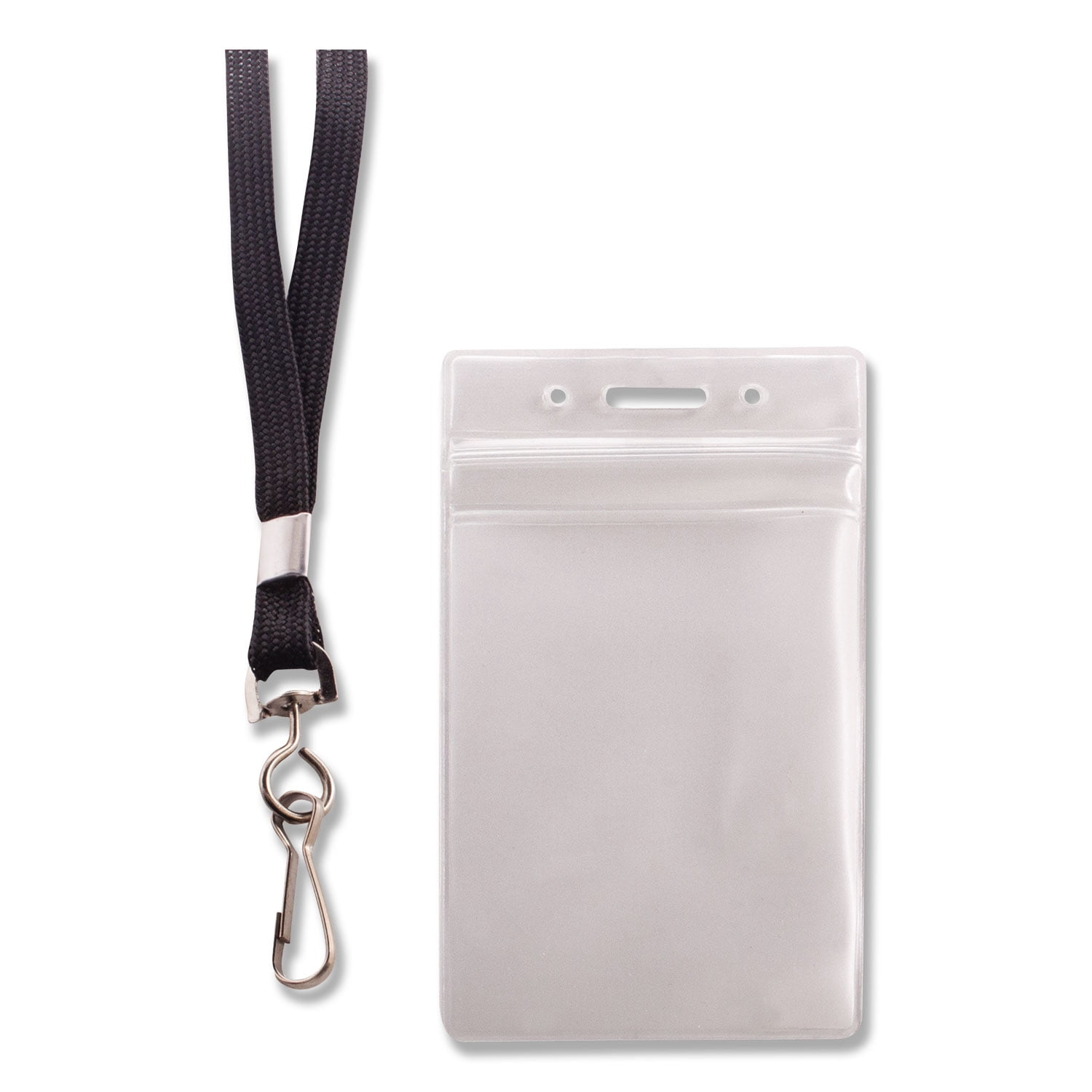 Advantus Resealable Id Badge Holder, Lanyard, Vertical, 3.68 X 5, Clear, 20/pack