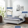 thumbnail image 2 of Platform Bed Frame, Twin Size, White, Velvet, Modern Contemporary, Bedroom Master Guest Suite Room, 2 of 10