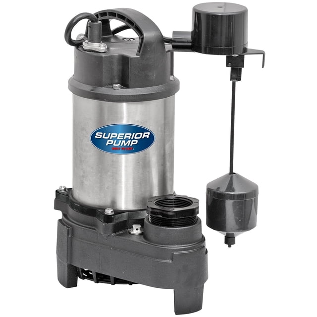 Superior Pump 1/2 HP 2 Inch Discharge Stainless Steel Vertical Switch Sump Pump