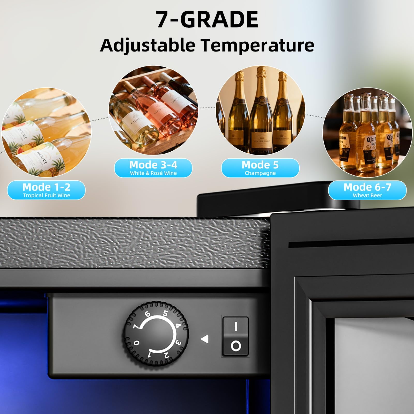 Auseo 2.6 Cu.ft Beverage Refrigerator with Freezer,2-Door Freestanding Small Refrigerator,Mini Fridge for Bedroom/Home/Office