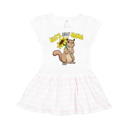

Inktastic Nuts about Nana Cute Chipmunk with Sunflower Gift Toddler Girl Dress