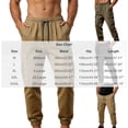 thumbnail image 3 of JUUYY Mens Cargo Pants Drawstring Elastic Waist Casual Athletic Jogger Pants Multi Pocket Loose Lightweight Outdoor Hiking Pants Army Green M, 3 of 5