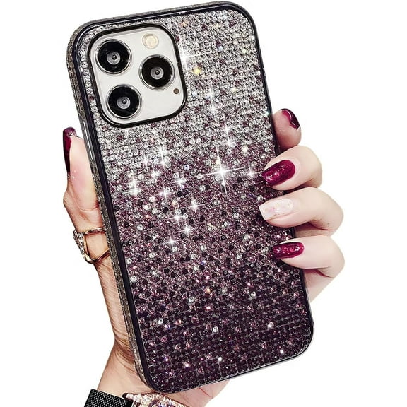 MYKOMI Gradient Bling Case for iPhone 16 with Glitter Sparkle Diamond, Shiny Crystal Rhinestone TPU Bumper Protective Case Cover for iPhone 16 (6.1")