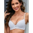 thumbnail image 6 of IHOIU Women's Lace Push Up Bra Padded Underwire Convertible White Size 38C, 6 of 6