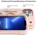 thumbnail image 4 of Compatible with iPhone 13 Pro Case 6.1 Inch with Built-in 360°Rotating Ring Stand, Military Grade Drop Protection Full Body Heavy Duty Case 3 in 1 Protective Cover (Pink), 4 of 13
