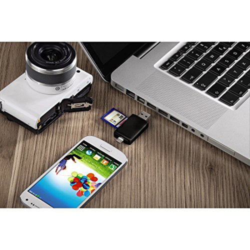 Micro USB OTG to USB 2.0 Adapter; SD//Micro SD Card Reader With Standard USB Male /& Micro USB Male Connector for Smartphones//Tablets With OTG Function