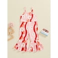 thumbnail image 5 of Aojekbee Kids Girl Romper Overalls Casual Summer Floral Print Sleeveless Flared Pants Jumpsuit for Newborn Toddler Cute Clothes, 5 of 10