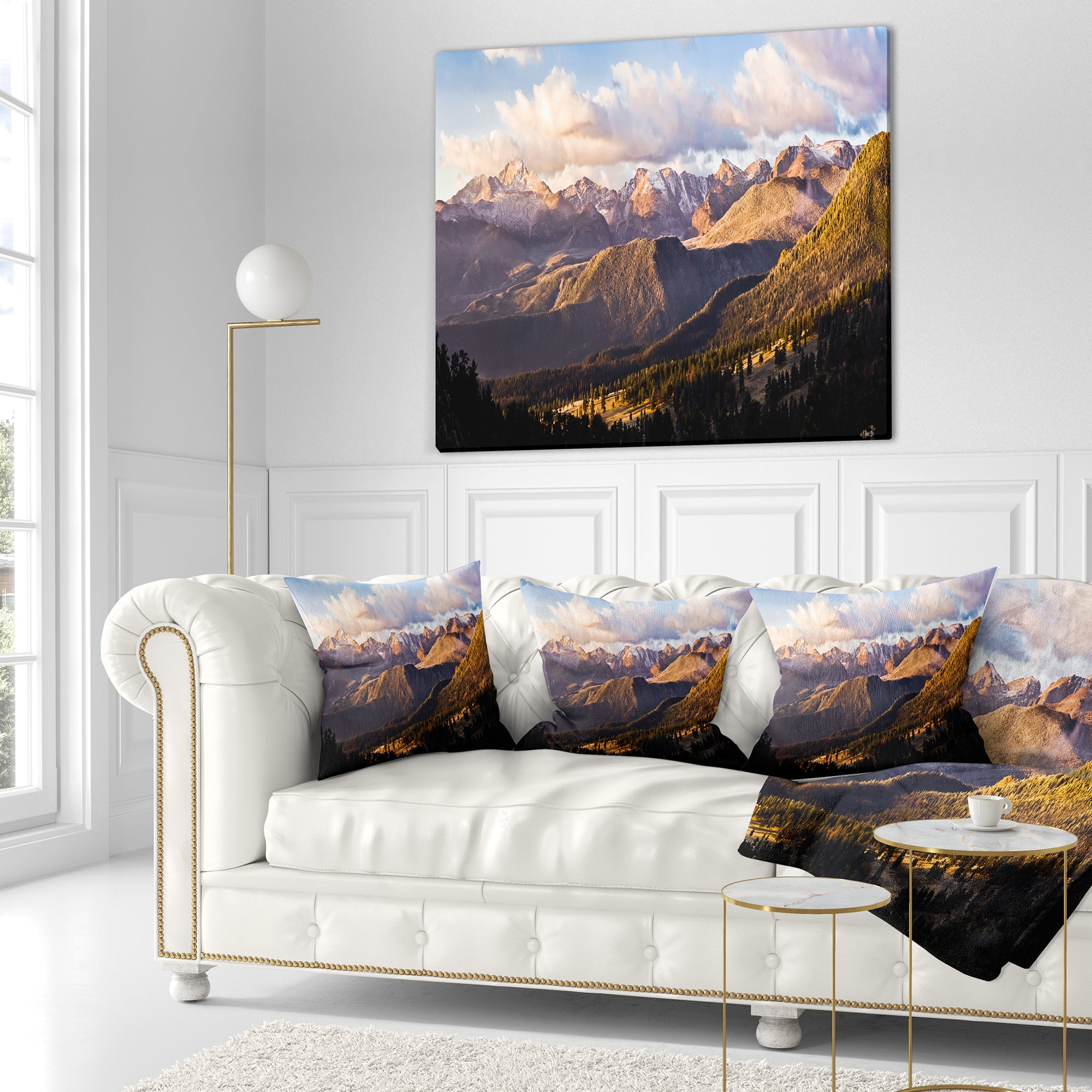 Designart Clouds over Long s Peak Landscape - Throw Pillow - 18x18