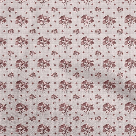 oneOone Silk Tabby Dark Rose Brown Fabric Floral Diy Clothing Quilting Fabric Print Fabric By Yard 42 Inch Wide