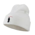 thumbnail image 2 of Halloween Solid Image of the Grim Reaper Embroidered Long Beanie - White OSFM, 2 of 5