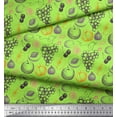 thumbnail image 2 of Soimoi Green Georgette Viscose Fabric Mix Fruits Print Sewing Fabric Yard 42 Inch Wide, 2 of 3